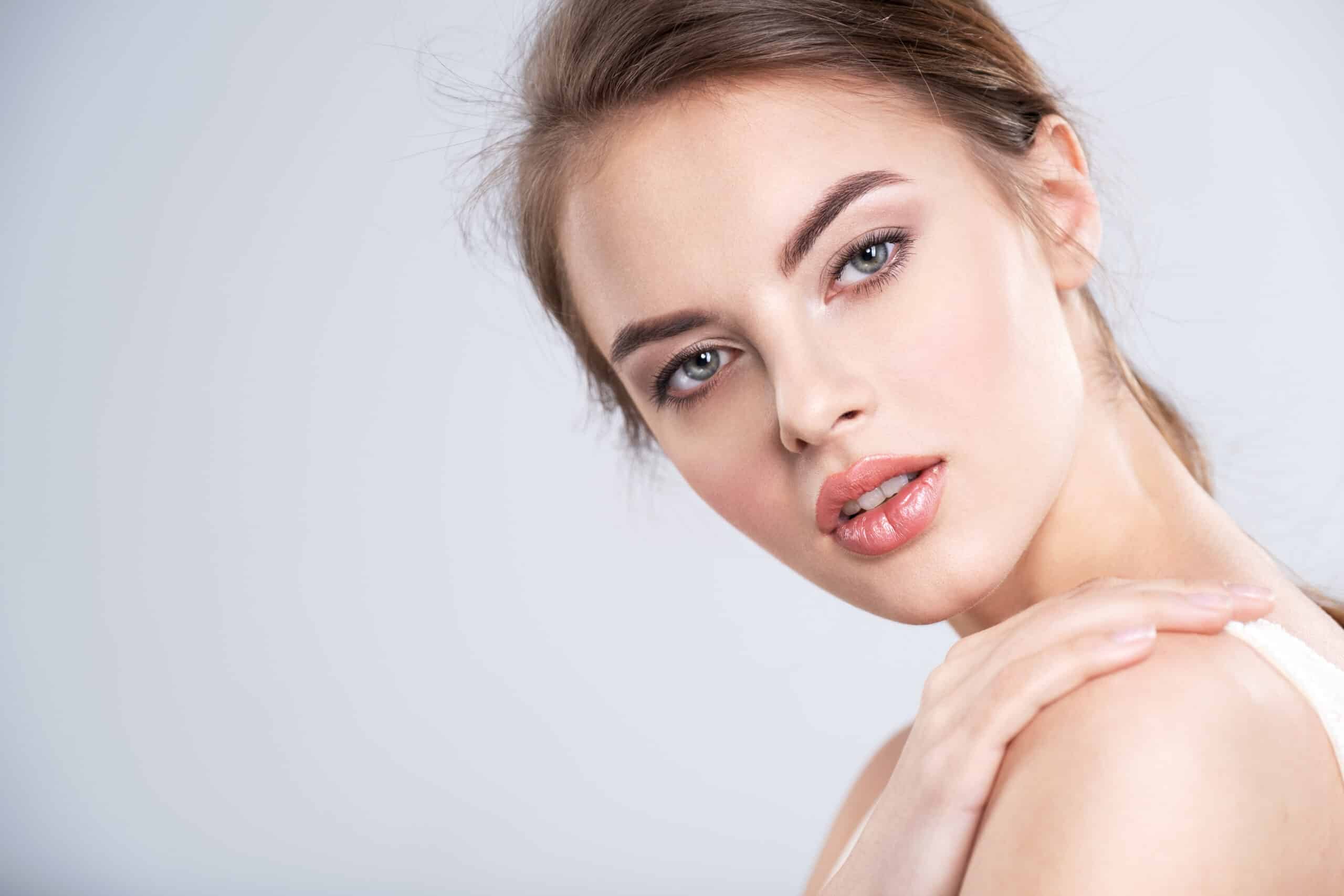 illustration of a woman considering breast enhancement procedures